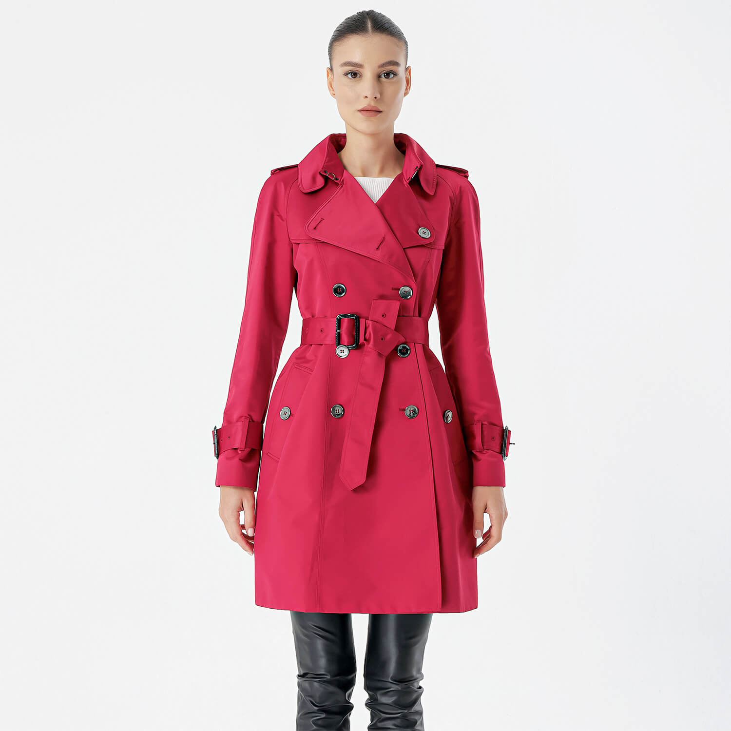 Burberry  - Red Satin Limited Edition Trenchcoat